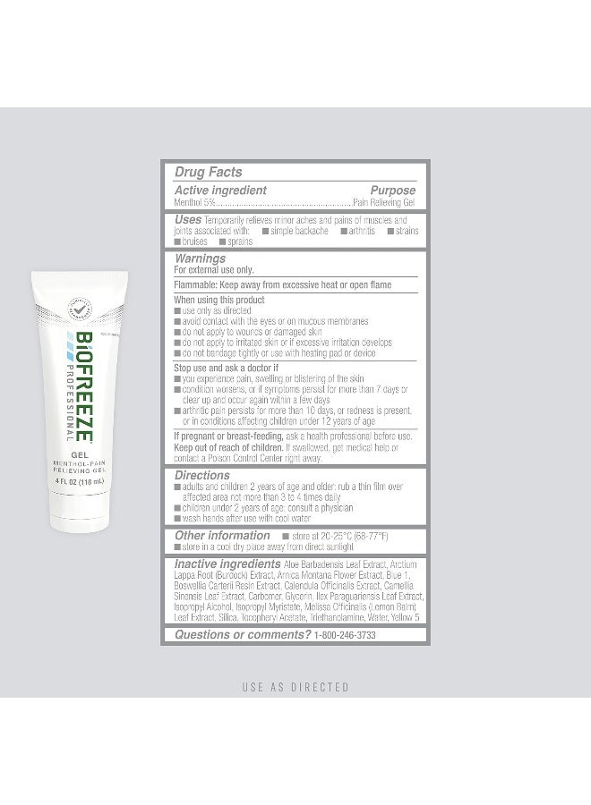 Biofreeze Professional Pain Relief Gel, 4 Oz. Tube, Green, Pack Of 3 - Image 2